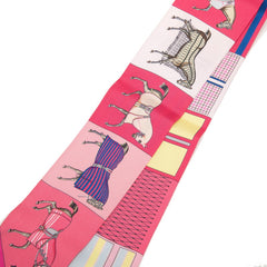エルメス ツイリー COUVERTURES ET TENUES 馬着 スカーフ ピンク マルチカラー シルク レディース HERMES 【中古】