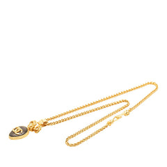 シャネル ヴィンテージ ココマーク ネックレス ゴールド ブラウン メッキ レディース CHANEL 【中古】