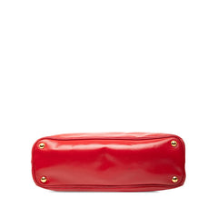 プラダ 三角ロゴプレート ハンドバッグ レッド レザー レディース PRADA 【中古】