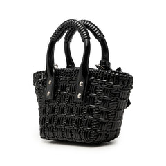 バレンシアガ ビストロXXS ハンドバッグ ショルダーバッグ 2WAY 678028 ブラック エナメル レディース BALENCIAGA 【中古】