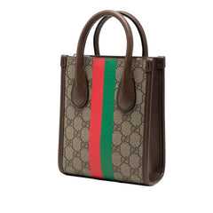 グッチ タイガー GGスプリーム インターロッキングG ハンドバッグ ショルダーバッグ 2WAY 671623 ベージュ ブラウン PVC レザー レディース GUCCI 【中古】