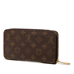 ルイ ヴィトン モノグラム ジッピーウォレット ラウンドファスナー 長財布 M42616 ブラウン PVC レザー レディース LOUIS VUITTON 【中古】
