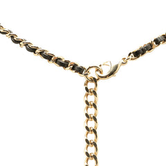 シャネル ココマーク ハート ミラー ロケットペンダント ネックレス ブラック ゴールド ラムスキン レディース CHANEL 中古