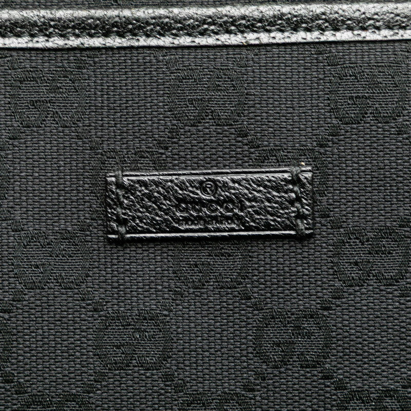 グッチ GGキャンパス ショルダーバッグ 122791 ブラック キャンバス レザー レディース GUCCI 【中古】