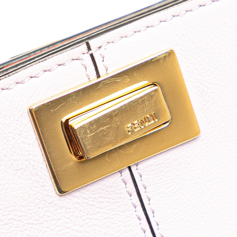 フェンディ ピーカフォン ショルダーバッグ フォンケース パープル ブラウン レザー レディース FENDI 【中古】