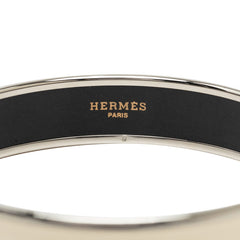 エルメス エマイユPM ブレスレット バングル シルバー ホワイト メタル エナメル レディース HERMES 中古