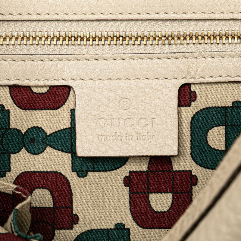 グッチ グッチシマ ワンショルダーバッグ 181515 ホワイト アイボリー レザー レディース GUCCI 【中古】