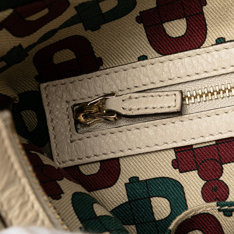 グッチ グッチシマ ワンショルダーバッグ 181515 ホワイト アイボリー レザー レディース GUCCI 【中古】