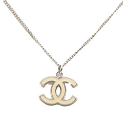 シャネル ココマーク ペンダントネックレス シルバー ホワイト アイボリー メタル レディース CHANEL 【中古】