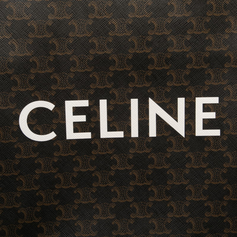 セリーヌ トリオンフ バーティカル カバ ラージ ハンドバッグ ショルダーバッグ 2WAY ブラック ブラウン PVC レザー レディース CELINE 【中古】