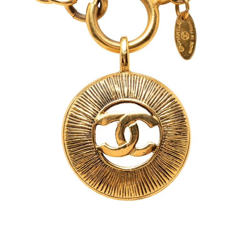 シャネル ココマーク チェーン ラウンド ペンダント ネックレス ゴールド メッキ レディース CHANEL 【中古】