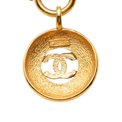シャネル ココマーク チェーン ラウンド ペンダント ネックレス ゴールド メッキ レディース CHANEL 【中古】