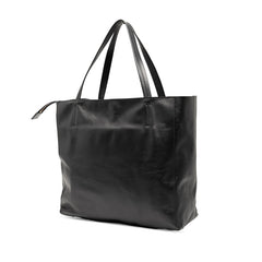 セリーヌ ホリゾンタルカバ トートバッグ ブラック ネイビー レザー レディース CELINE 【中古】