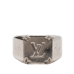 ルイ ヴィトン モノグラム シグネットリング リング 指輪 #Ｌ M62488 シルバー メタル メンズ LOUIS VUITTON 【中古】