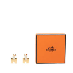 エルメス アイリーン ピアス ゴールド ホワイト メッキ レディース HERMES 中古