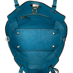 ヴァレンティノ ガラヴァーニ ロックスタッズ ハンドバッグ ショルダーバッグ 2WAY ブルー レザー レディース VALENTINO 【中古】