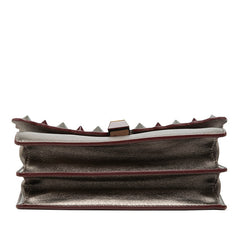 フェンディ キャナイ スタッズ チェーン ショルダーバッグ 8M0381 シルバー レザー レディース FENDI 【中古】