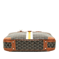 ゴヤール アンバサッドPM ビジネスバッグ ブリーフケース ブラウン イエロー ホワイト PVC レザー メンズ GOYARD 中古