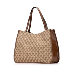 グッチ GGキャンバス ホースビット トートバッグ ショルダーバッグ 623694 ベージュ ブラウン キャンバス レザー レディース GUCCI 【中古】