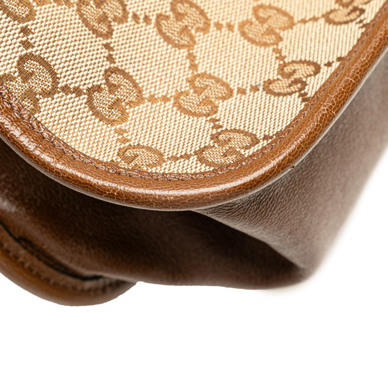 グッチ GGキャンバス ホースビット トートバッグ ショルダーバッグ 623694 ベージュ ブラウン キャンバス レザー レディース GUCCI 【中古】