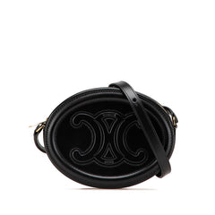 セリーヌ トリオンフ ショルダーバッグ ブラック レザー レディース CELINE 【中古】