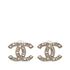 シャネル ココマーク スタッドピアス B25P ゴールド メッキ ラインストーン レディース CHANEL 【中古】
