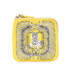 エルメス カレ ポケット Tigre Royal Bandana 王者の虎 ポーチ イエロー マルチカラー スイフト レディース HERMES 【中古】