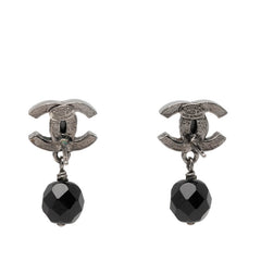 シャネル ココマーク ピアス シルバー ブラック メタル レディース CHANEL 【中古】