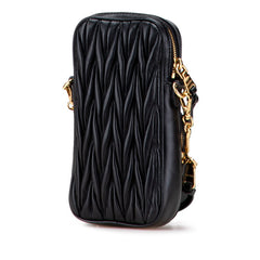 ミュウミュウ マテラッセ ショルダーバッグ 5BP066 ブラック レザー レディース MIUMIU 【中古】