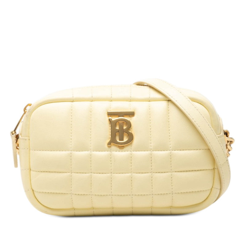 バーバリー TBロゴ ローラ カメラバッグ 斜め掛け ショルダーバッグ イエロー レザー レディース BURBERRY 【中古】