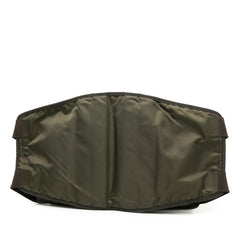 プラダ 三角ロゴプレート 1999AW CHEST RIG セキュリティ ボディバッグ ウエストバッグ 1BL018 カーキグリーン ブラック ナイロン メンズ PRADA 【中古】