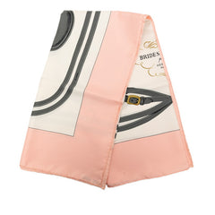 エルメス カレ90 BRIDES de GALA 式典用の馬勒 スカーフ 大判 ピンク系 シルク レディース HERMES 【中古】