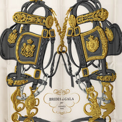 エルメス カレ90 BRIDES de GALA 式典用の馬勒 スカーフ 大判 ピンク系 シルク レディース HERMES 【中古】