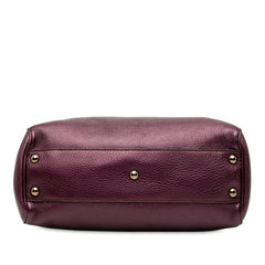 グッチ バンブー ショッパー スモール ハンドバッグ ショルダーバッグ 2WAY 336032 パープル レザー レディース GUCCI 【中古】