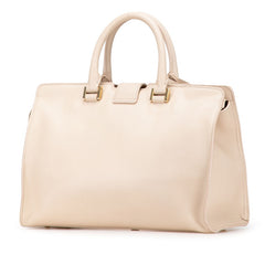 サンローラン Yライン カバスシック ハンドバッグ ショルダーバッグ 2WAY ベージュ ゴールド レザー レディース SAINT LAURENT 【中古】