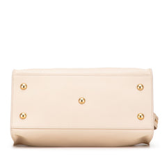 サンローラン Yライン カバスシック ハンドバッグ ショルダーバッグ 2WAY ベージュ ゴールド レザー レディース SAINT LAURENT 【中古】