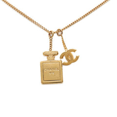 シャネル ココマーク 香水 ボトル モチーフ ネックレス 02A ゴールド メッキ レディース CHANEL 中古