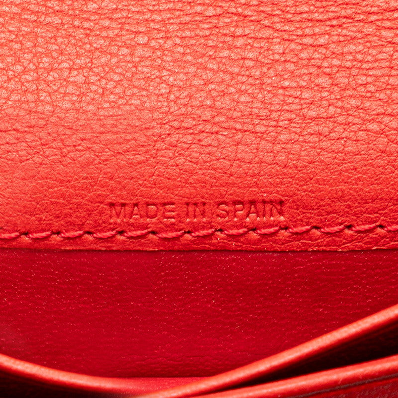 ディオール CDロゴ カードケース ネイビー レッド レザー レディース Dior 【中古】