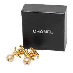 シャネル ココマーク ターンロック イヤリング ゴールド メッキ フェイクパール レディース CHANEL 中古