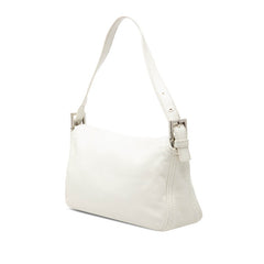 フェンディ マンマ バゲット FFロゴ フラップ ワンショルダーバッグ ホワイト レザー レディース FENDI 【中古】
