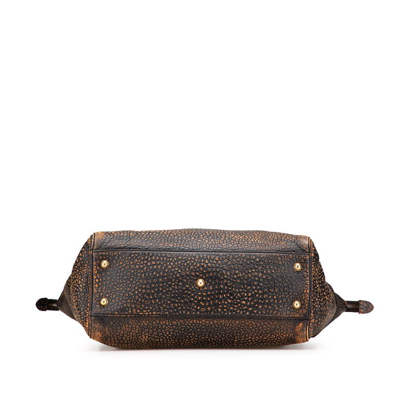 グッチ ハンドバッグ ボストンバッグ 303891 ブラック オレンジ レザー レディース GUCCI 【中古】