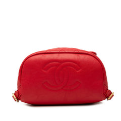 シャネル CCフィリグリー マトラッセ ココマーク リュック バックパック レッド キャビアスキン レディース CHANEL 【中古】