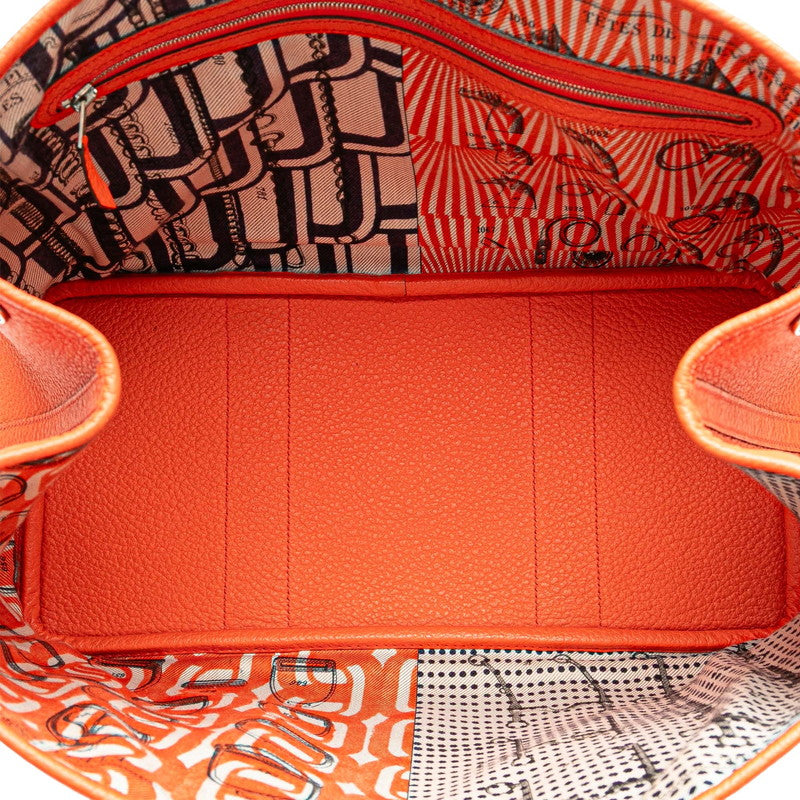 エルメス ガーデンパーティPM ハンドバッグ トートバッグ オレンジ ネゴンダ レディース HERMES 【中古】
