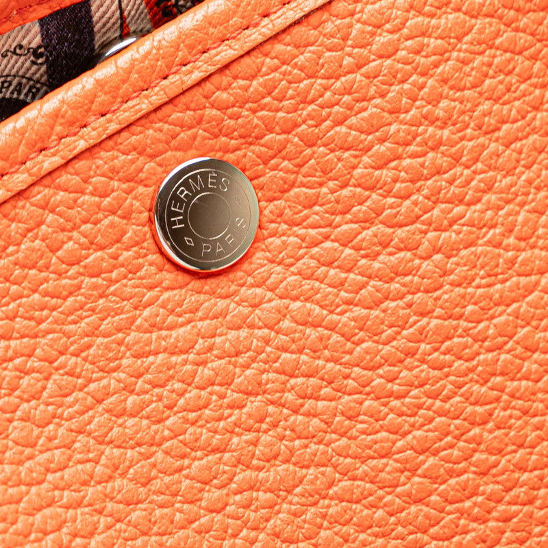 エルメス ガーデンパーティPM ハンドバッグ トートバッグ オレンジ ネゴンダ レディース HERMES 【中古】
