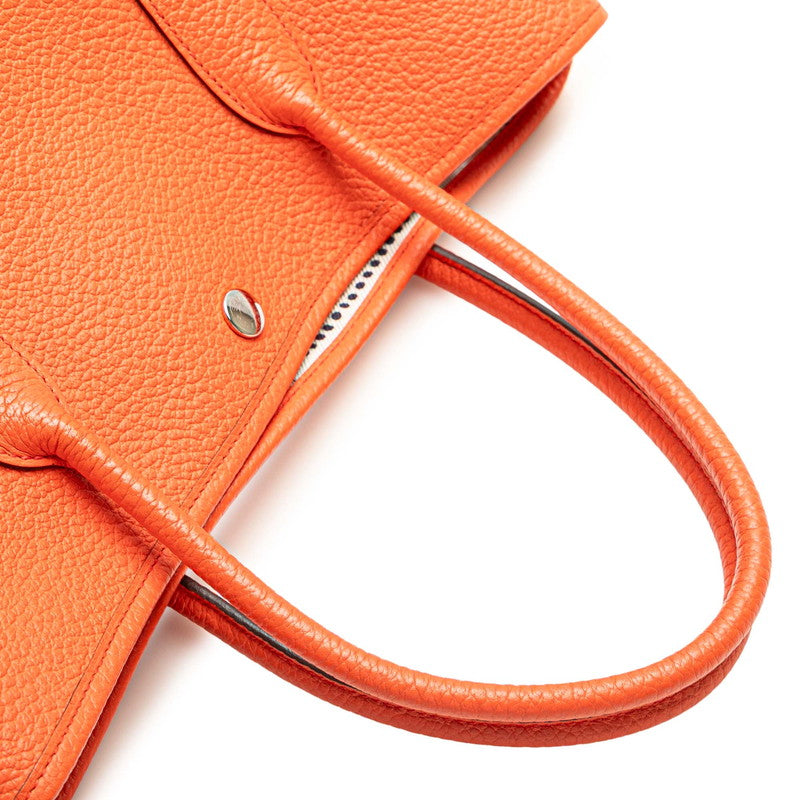 エルメス ガーデンパーティPM ハンドバッグ トートバッグ オレンジ ネゴンダ レディース HERMES 【中古】