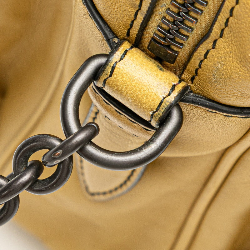 ボッテガヴェネタ イントレチャート ワンショルダーバッグ イエロー レザー レディース BOTTEGAVENETA 【中古】