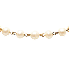 シャネル ヴィンテージ チェーン ネックレス ゴールド メッキ フェイクパール レディース CHANEL 【中古】