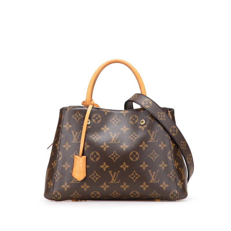 ルイ ヴィトン モノグラム モンテーニュBB ハンドバッグ ショルダーバッグ 2WAY M41055 ブラウン PVC レザー レディース LOUIS VUITTON 【中古】