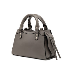 バレンシアガ ネオクラシック シティ ミニ ハンドバッグ ショルダーバッグ 2WAY グレー レザー レディース BALENCIAGA 【中古】