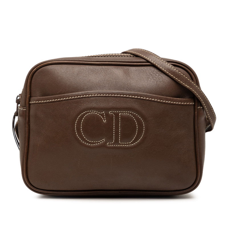 ディオール 斜め掛け ショルダーバッグ CDロゴ ブラウン レザー レディース Dior 【中古】